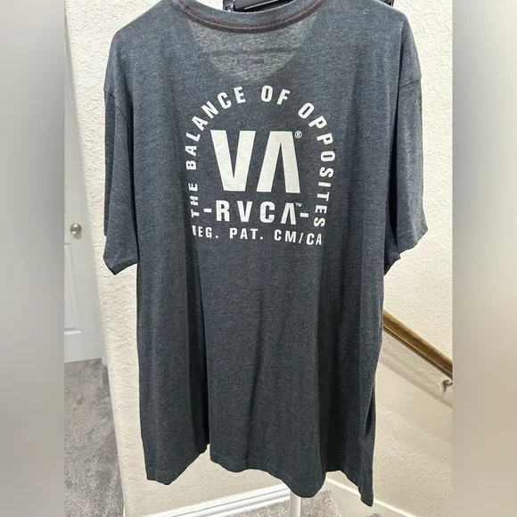 RVCA Gray Short Sleeve Tee Casual Comfort - Picture 2 of 4